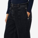 Baggy Trousers - Washed Black Denim