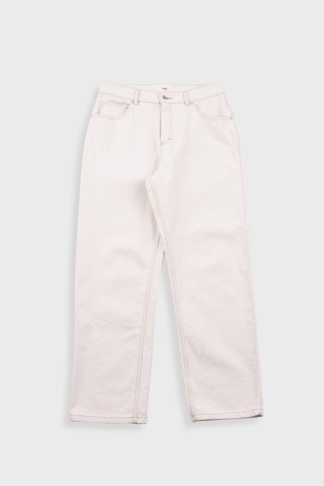 White pants on a white background