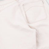 Close-up of white jeans on a white background