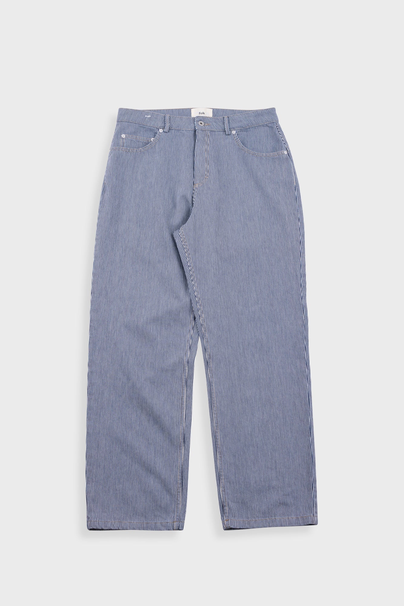 Folk | Folk Barrel Leg Jean - Indigo Ticking Stripe