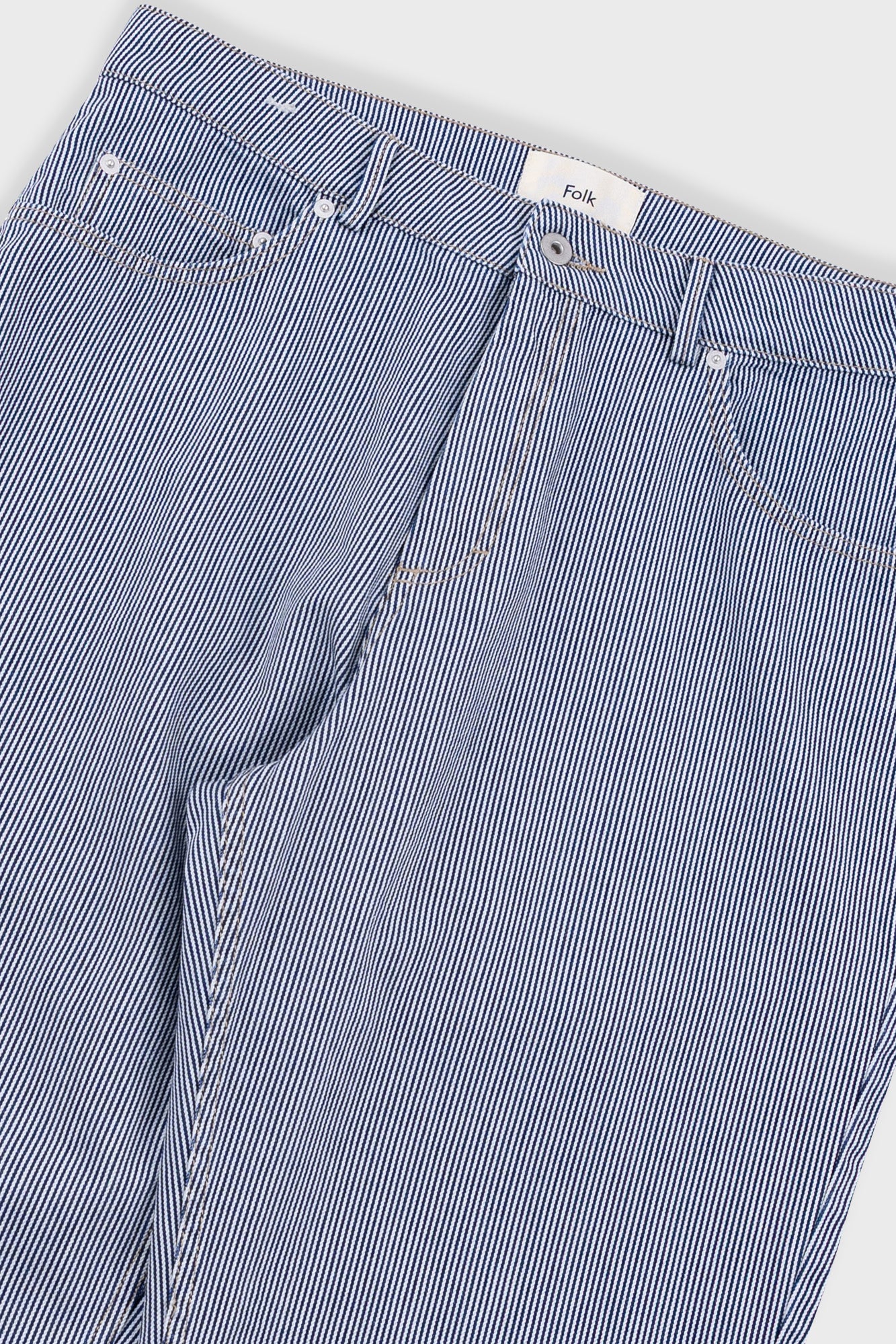 Folk | Folk Barrel Leg Jean - Indigo Ticking Stripe