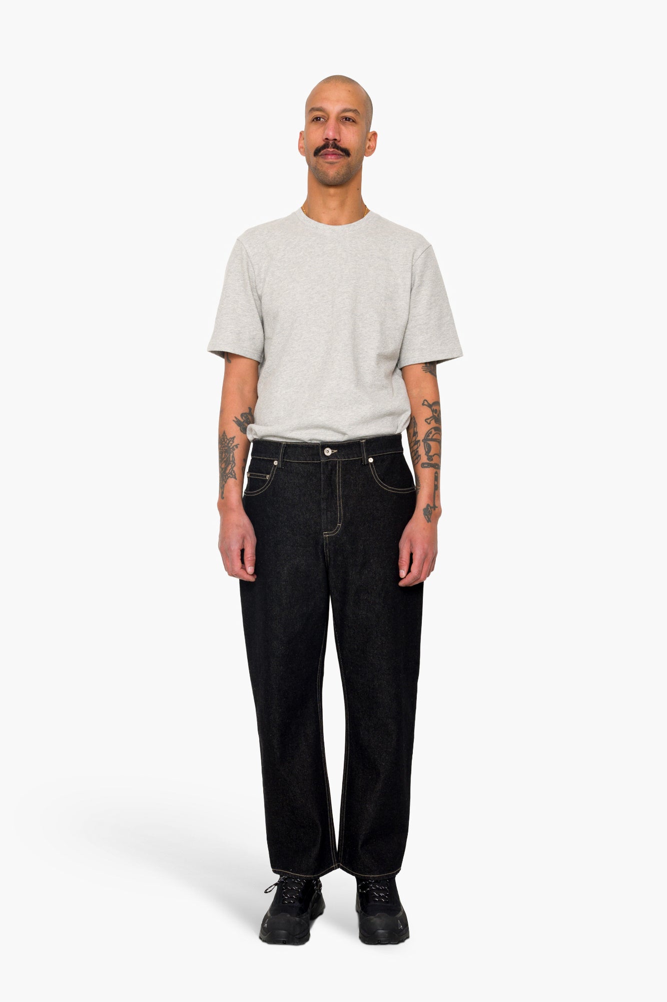 Folk Folk Barrel Leg Trouser - Black Denim