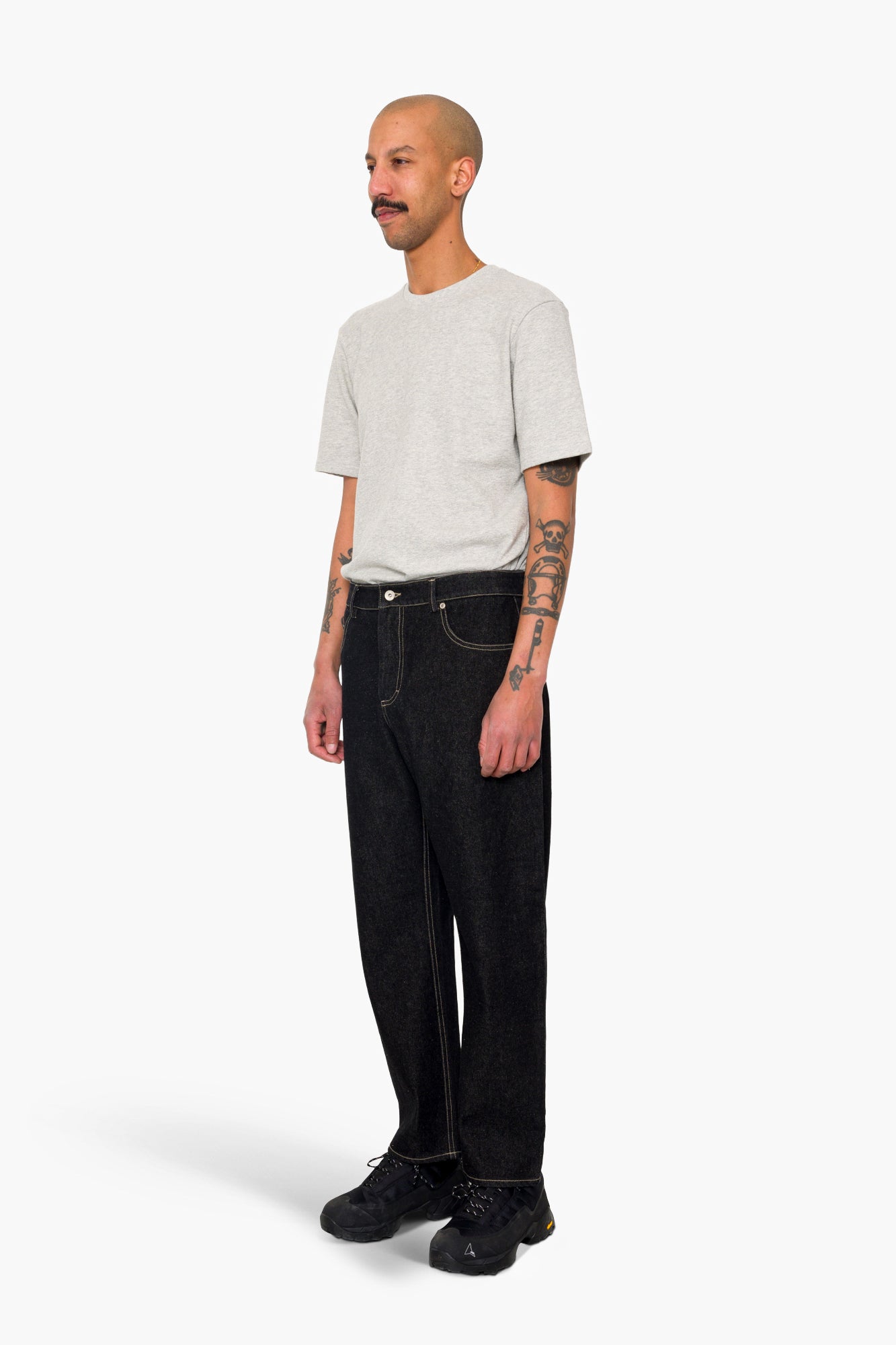 Folk Folk Barrel Leg Trouser - Black Denim