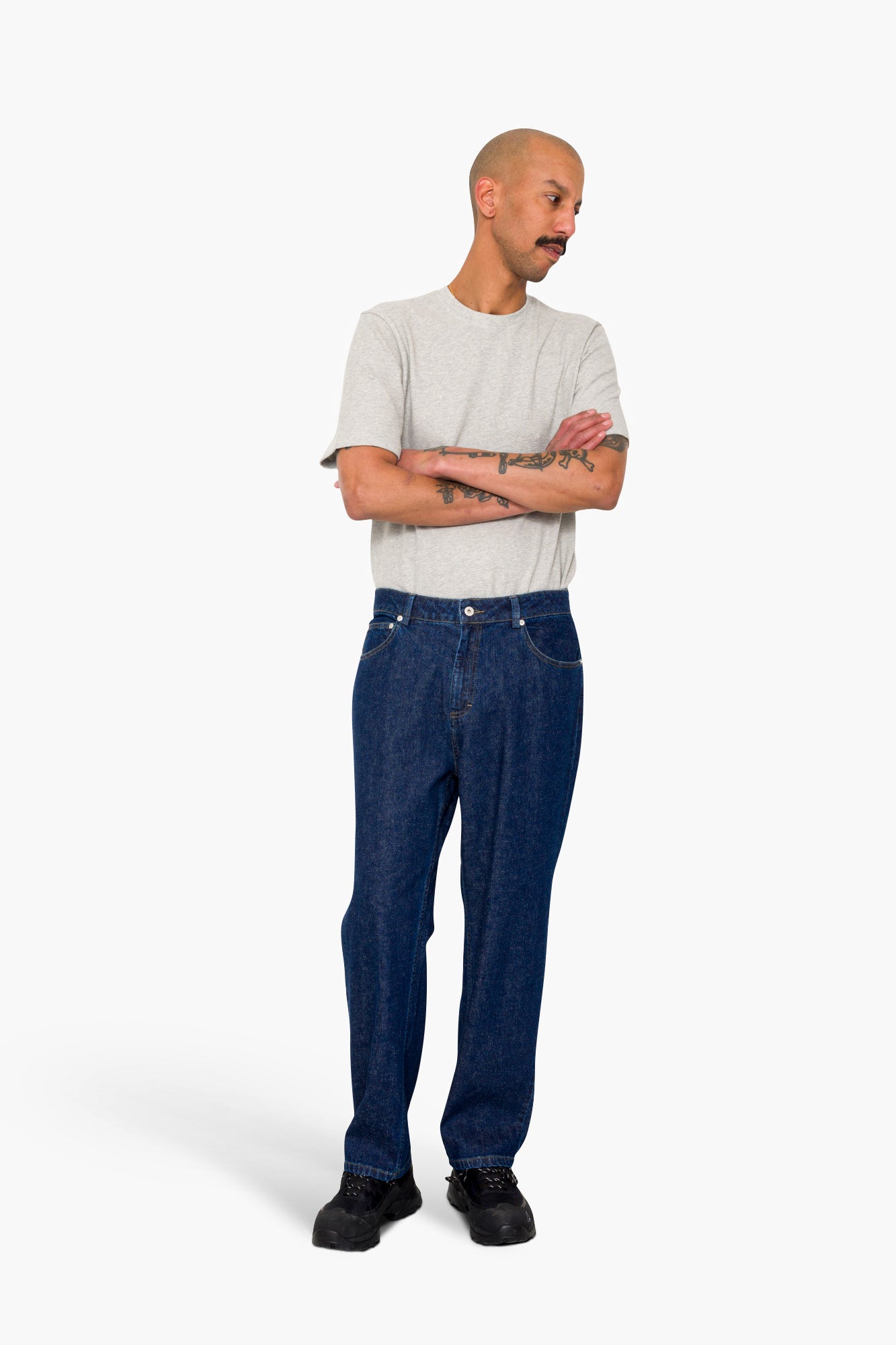 Folk Folk Barrel Leg Trouser - Slub Denim
