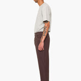 Barrel Leg Trouser - Soft Brown Twill