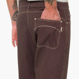 Barrel Leg Trouser - Soft Brown Twill