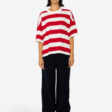 Boyfriend T-Shirt - Carnation Stripe