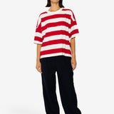 Boyfriend T-Shirt - Carnation Stripe