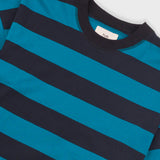 Boyfriend T-Shirt - Navy Teal Stripe