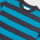 Boyfriend T-Shirt - Navy Teal Stripe