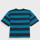 Boyfriend T-Shirt - Navy Teal Stripe