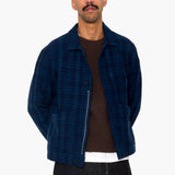 Chain Jacket - Indigo Textured Check