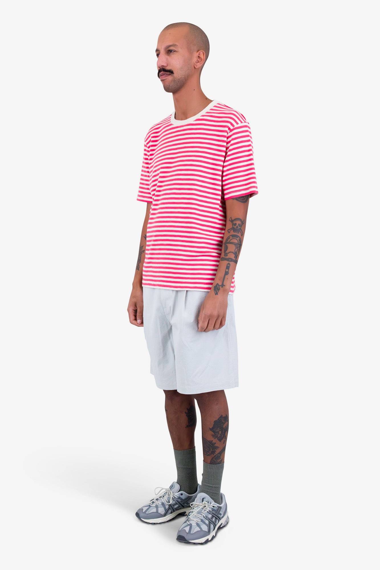 Striped Check Raspberry Folk Classic Striped T-Shirt - Raspberry Stripe