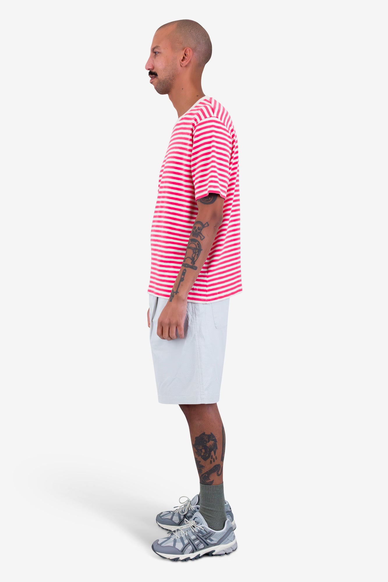 Striped Check Raspberry Folk Classic Striped T-Shirt - Raspberry Stripe