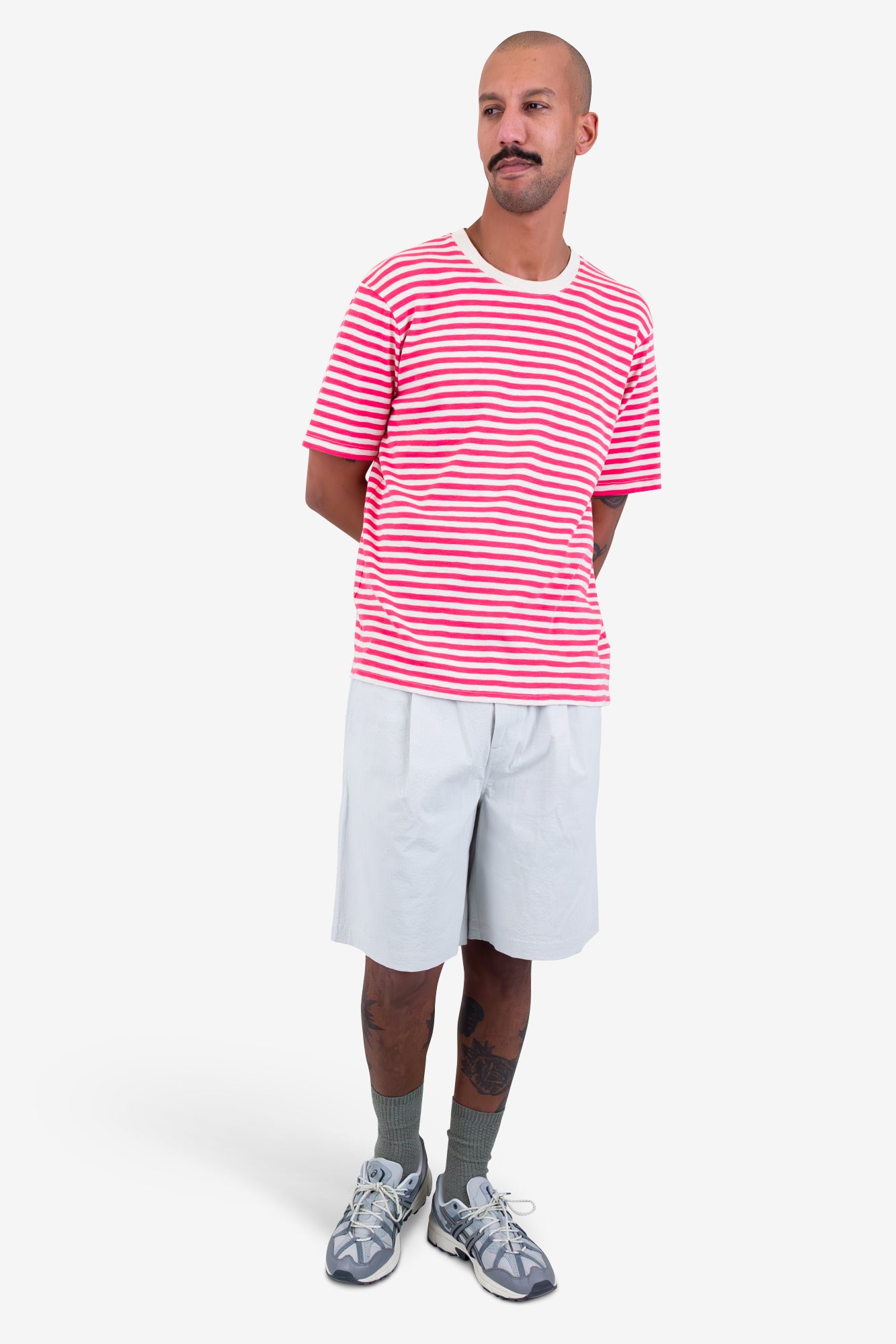 Striped Check Raspberry Folk Classic Striped T-Shirt - Raspberry Stripe