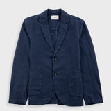 Cotton Linen Blazer - Dark Navy