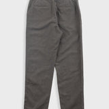 Fixed Waistband Cotton Linen Trouser - Dark Sage