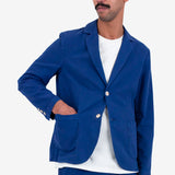 Cotton Linen Blazer - Deep Blue