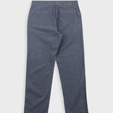 Fixed Waistband Cotton Linen Trouser - Charcoal