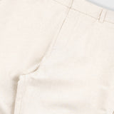 Fixed Waistband Cotton Linen Trouser - Natural Linen Canvas
