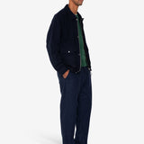 Cropped Winter Coat - Navy Brushed Wool