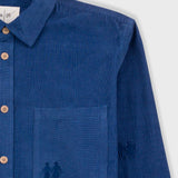 Direction Babycord Shirt - Soft Blue Embroidery