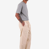 Drawcord Loose Trousers - Light Stone