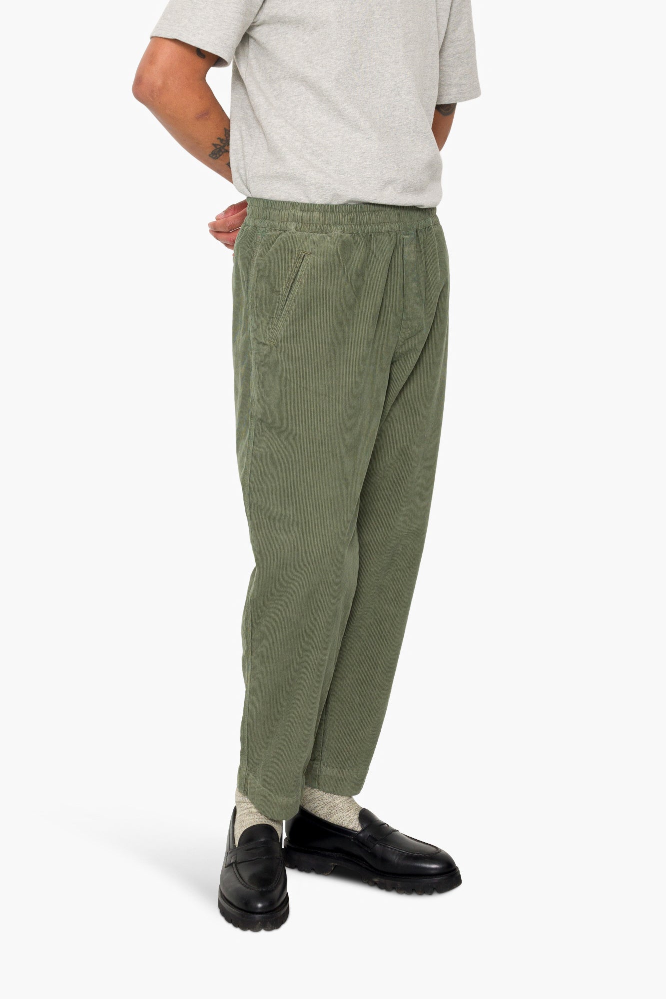 Folk Folk Drawcord Assembly Pant - Dark Olive Cord