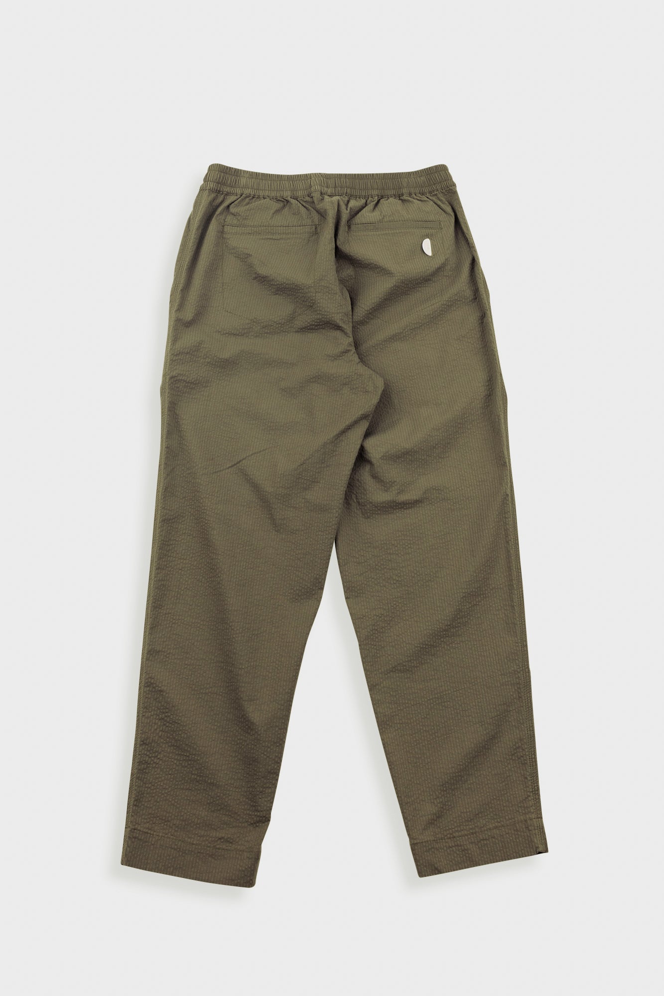 Folk | Folk Drawcord Assembly Pant - Dark Olive Seersucker