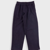 Drawcord Baggy Pants - Navy Wool Twill