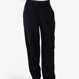 Drawcord Baggy Pants - Soft Black Brushed Stripe