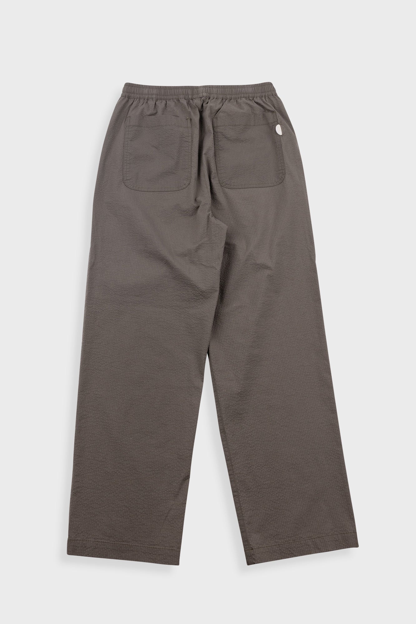Folk Drawcord Loose Trousers - Dark Olive Seersucker