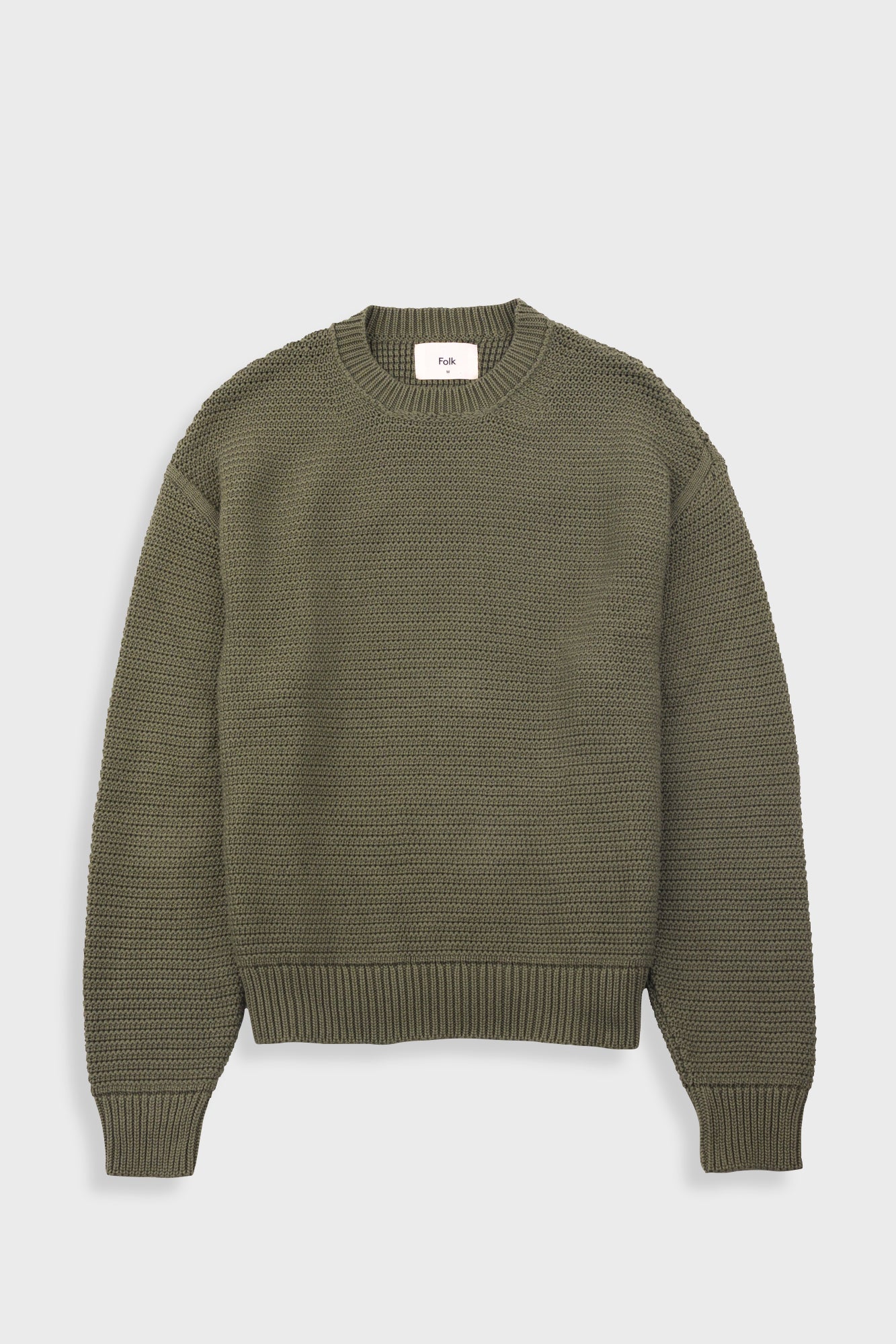 Folk Drop Shoulder Crew - Olive