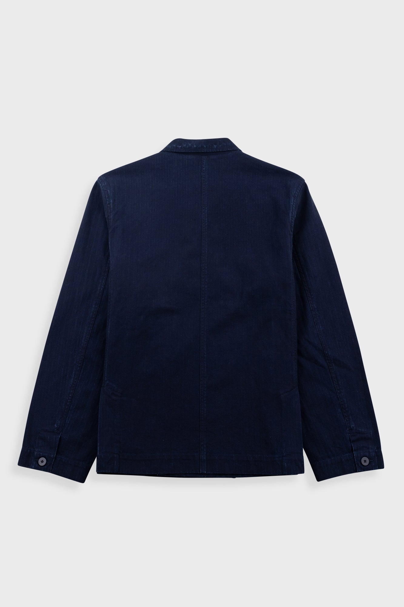 Navy blue jacket on a light gray background