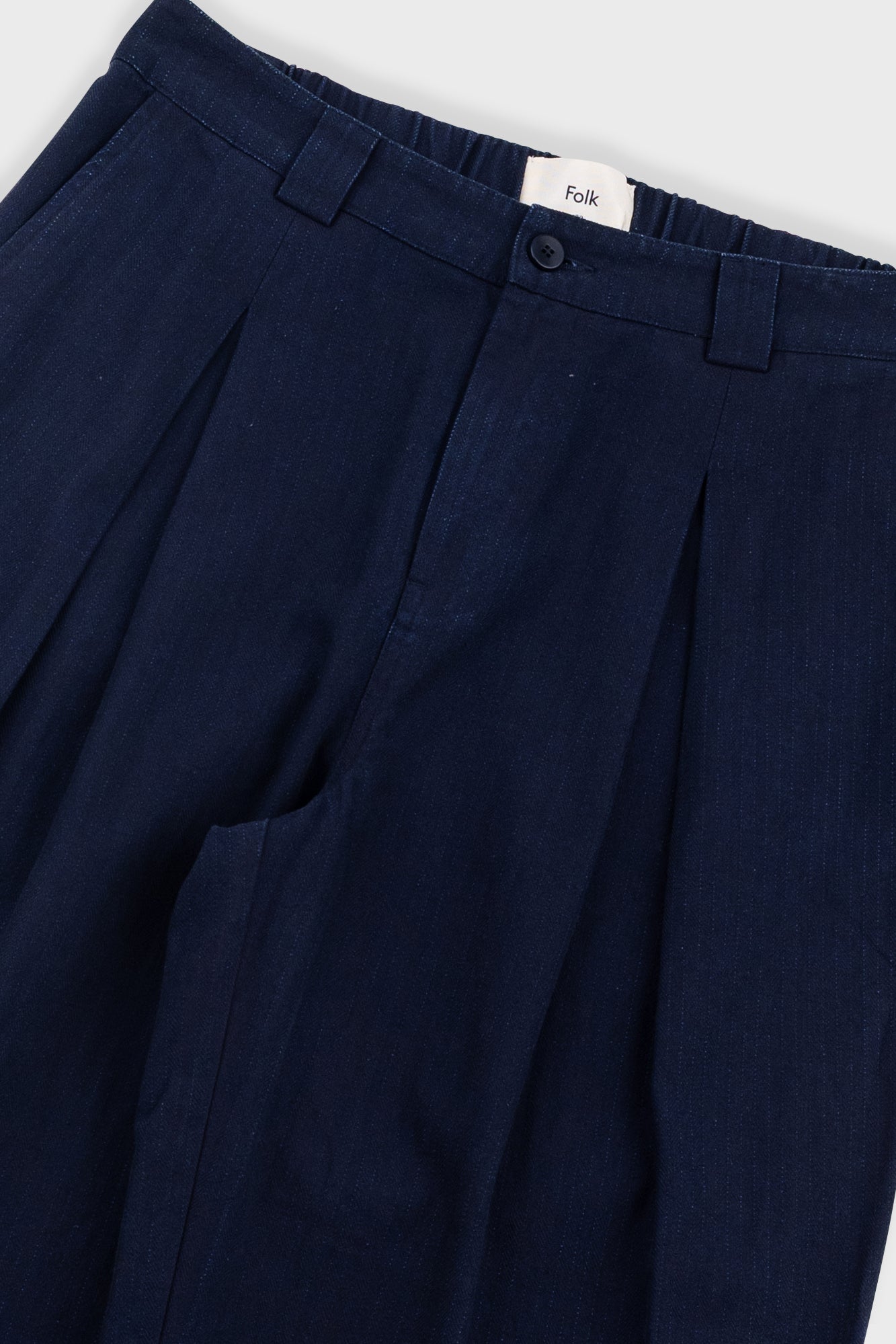 Folk Folk Easy Fit Trouser - Deep Indigo Herringbone