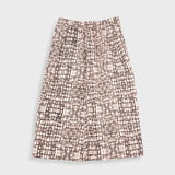 Full Seam Skirt - Black Ecru Maze Print