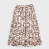 Full Seam Skirt - Black Ecru Maze Print