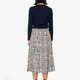 Full Seam Skirt - Black Ecru Maze Print