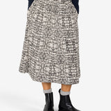Full Seam Skirt - Black Ecru Maze Print