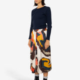 Full Seam Skirt - Impasto Print Satin