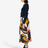 Full Seam Skirt - Impasto Print Satin