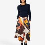 Full Seam Skirt - Impasto Print Satin
