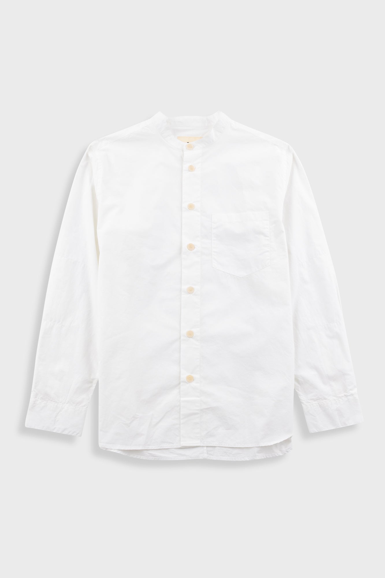 Grandad Collar Shirt - White - Medium - Men's