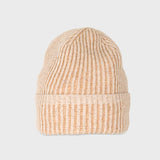 Plated Rib Beanie - Stone Ecru