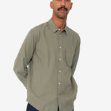 Herringbone Curve Shirt - Olive