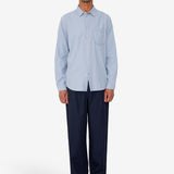 Herringbone Curve Shirt - Soft Blue