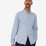 Herringbone Curve Shirt - Soft Blue