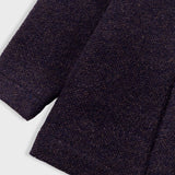 Hooded Car Coat - Navy Brown Texture