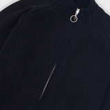 Knitted Zip Thru Bomber - Black