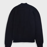 Knitted Zip Thru Bomber - Black